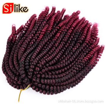 Spring Twist Crochet Hair Extension  8inch Fluffy Synthetic Short hair Ombre Crochet Braids Curly Weave Hair Jamacain Bounce